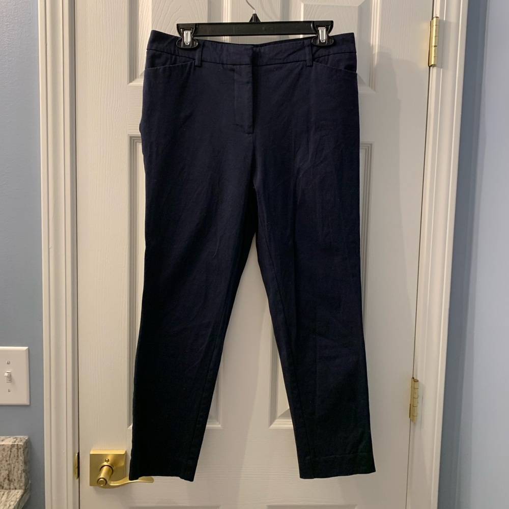 Worthington Slim Ankle Trousers - size 6 - navy blue
